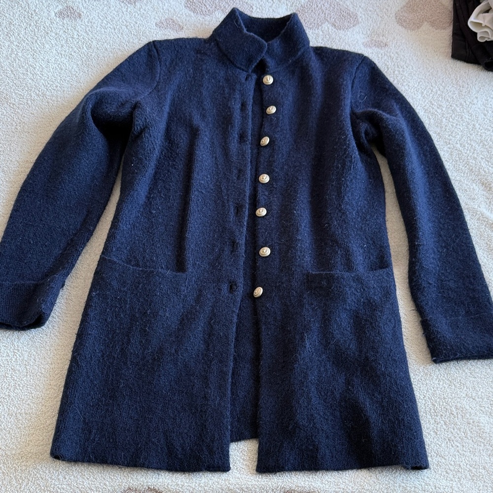 Adrienne Vittadini Dark Blue Trench Coat